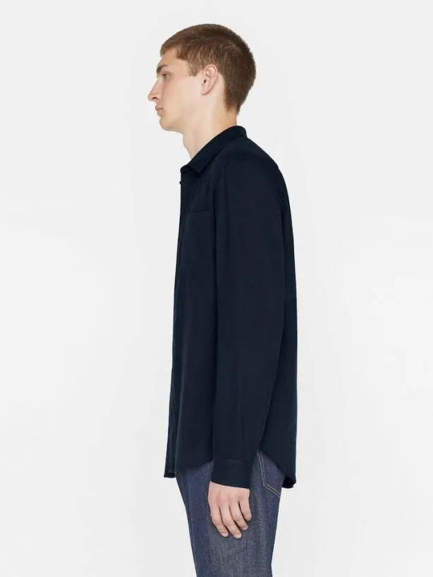 Frame Brushed Cotton Shirt In Midnight Blue Midnight Blue Men Shirts Frame Brushed Cotton Shirt In Midnight Blue Midnight Blue Men Shirts