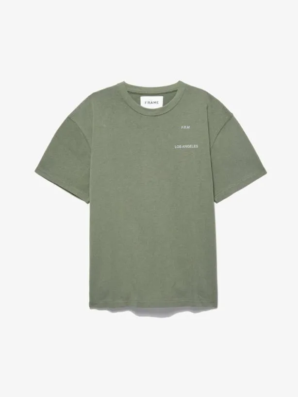 Frame FRAME Logo Print Tee In Old Green Old Green Men Tees