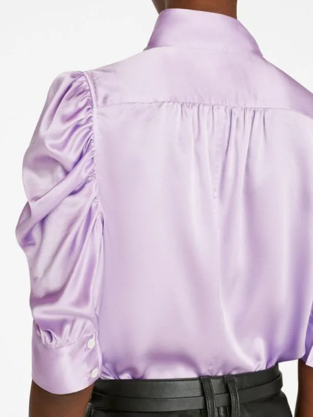 Frame Gillian Top In Lilac Lilac Women Tops and Blouses Frame Gillian Top In Lilac Lilac Women Tops and Blouses