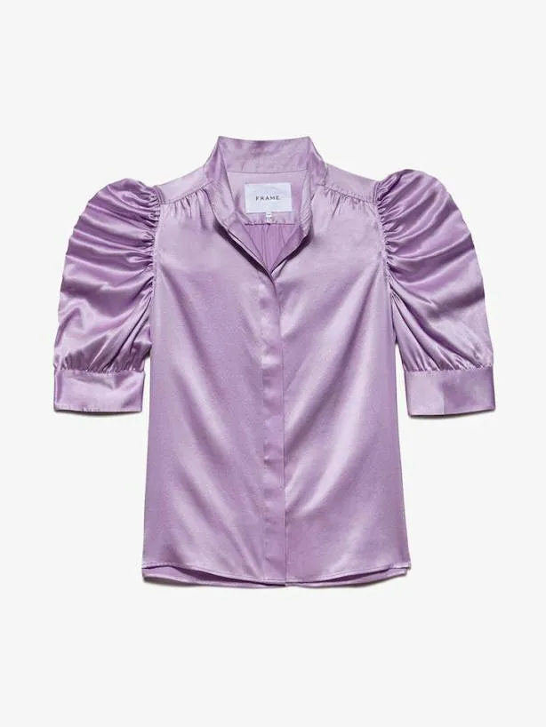 Frame Gillian Top In Lilac Lilac Women Tops and Blouses Frame Gillian Top In Lilac Lilac Women Tops and Blouses