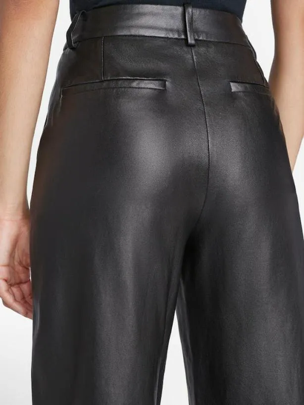Frame High Rise Relaxed Leather Trouser In Noir Noir Women Pants Frame High Rise Relaxed Leather Trouser In Noir Noir Women Pants