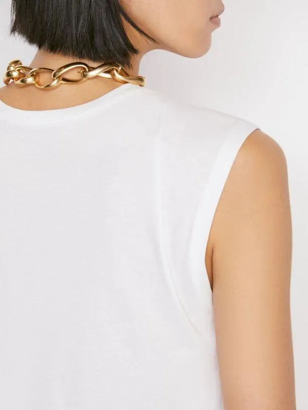 Frame Le High Rise Muscle Tee In Blanc Blanc Women Tanks and Tees Frame Le High Rise Muscle Tee In Blanc Blanc Women Tanks and Tees