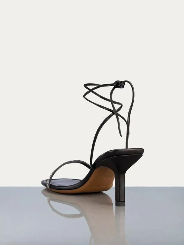 Frame Le Ozzie Lace Up Sandal In NoirSilver Noirsilver Women Accessories Frame Le Ozzie Lace Up Sandal In NoirSilver Noirsilver Women Accessories