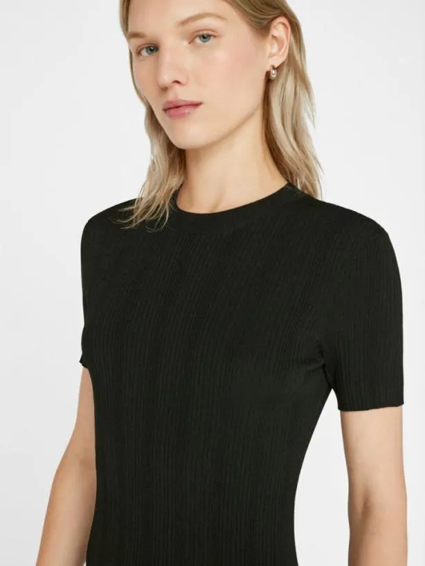 Frame Mixed Rib Cutout Mini Dress In Noir Noir Women Dresses and Jumpsuits Frame Mixed Rib Cutout Mini Dress In Noir Noir Women Dresses and Jumpsuits