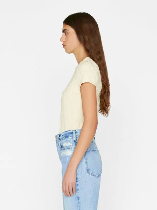 Frame Shrunken Tee In Butter Butter Women Tanks and Tees Frame Shrunken Tee In Butter Butter Women Tanks and Tees