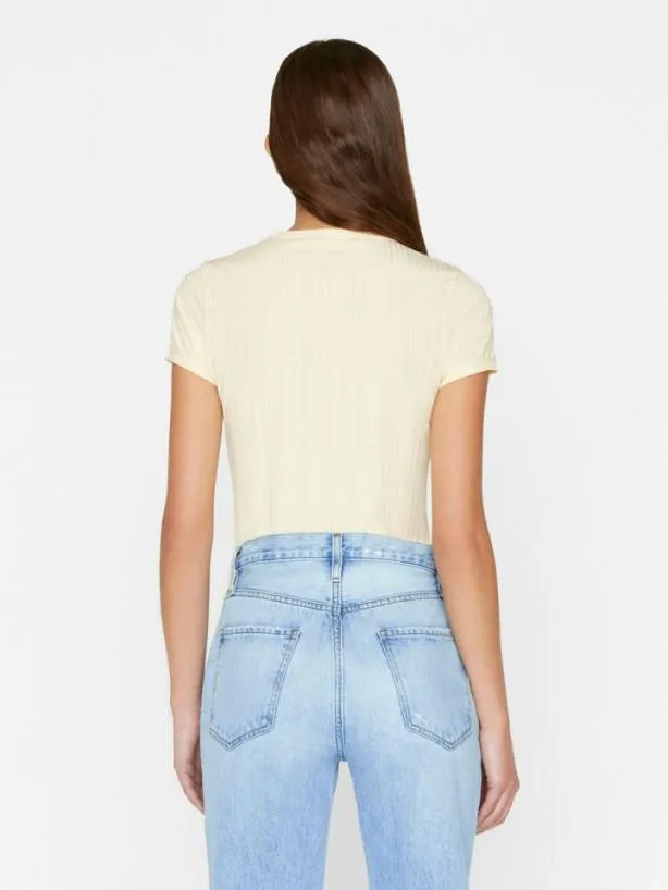 Frame Shrunken Tee In Butter Butter Women Tanks and Tees Frame Shrunken Tee In Butter Butter Women Tanks and Tees