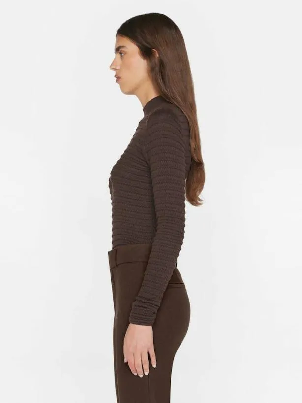 Frame Smocked Mockneck Sweater In Espresso Espresso Women Tops and Blouses Frame Smocked Mockneck Sweater In Espresso Espresso Women Tops and Blouses