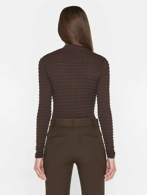 Frame Smocked Mockneck Sweater In Espresso Espresso Women Tops and Blouses Frame Smocked Mockneck Sweater In Espresso Espresso Women Tops and Blouses