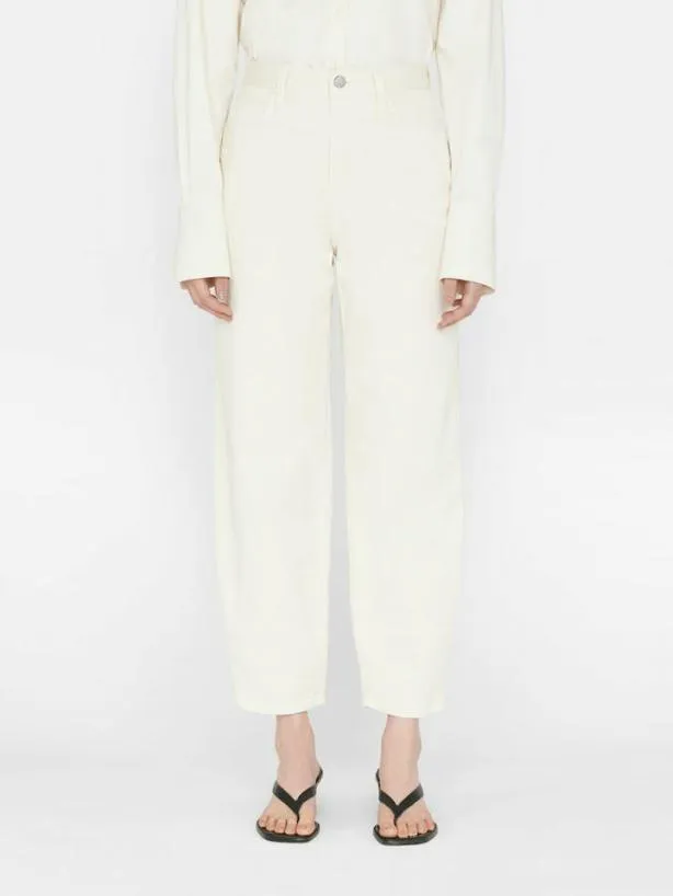 Frame Ultra High Rise Barrel In Bone Bone Women Pants