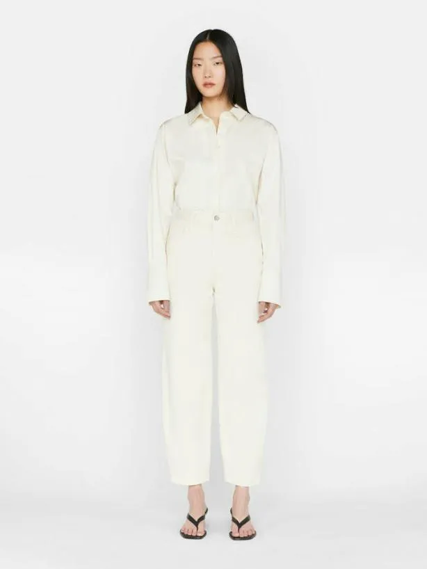Frame Ultra High Rise Barrel In Bone Bone Women Pants Frame Ultra High Rise Barrel In Bone Bone Women Pants