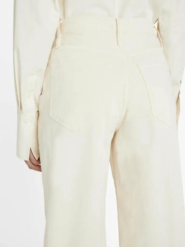 Frame Ultra High Rise Barrel In Bone Bone Women Pants Frame Ultra High Rise Barrel In Bone Bone Women Pants