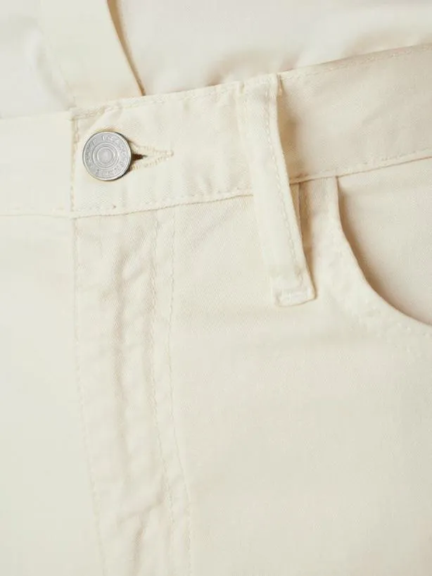 Frame Ultra High Rise Barrel In Bone Bone Women Pants Frame Ultra High Rise Barrel In Bone Bone Women Pants