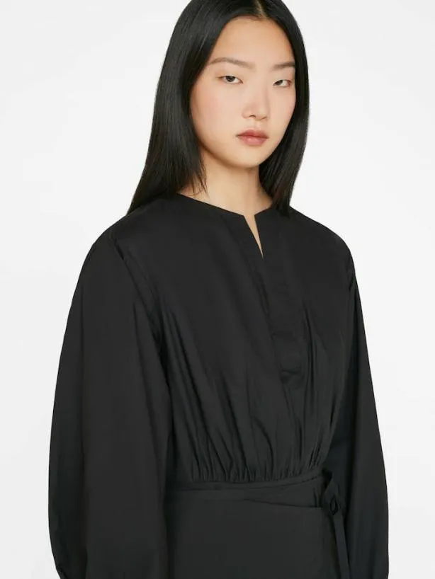 Frame Wrap Mini Dress In Noir Noir Women Dresses and Jumpsuits Frame Wrap Mini Dress In Noir Noir Women Dresses and Jumpsuits