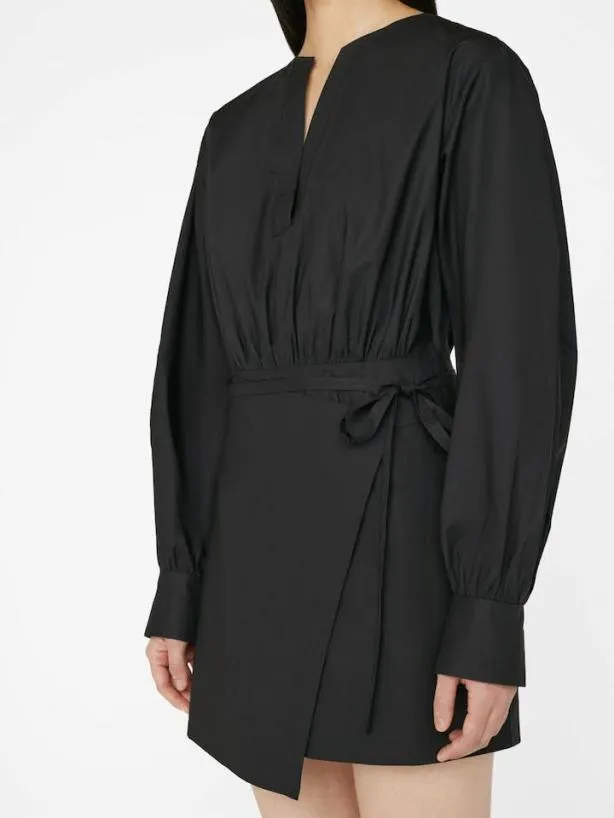 Frame Wrap Mini Dress In Noir Noir Women Dresses and Jumpsuits Frame Wrap Mini Dress In Noir Noir Women Dresses and Jumpsuits