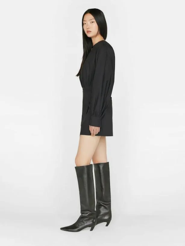 Frame Wrap Mini Dress In Noir Noir Women Dresses and Jumpsuits Frame Wrap Mini Dress In Noir Noir Women Dresses and Jumpsuits