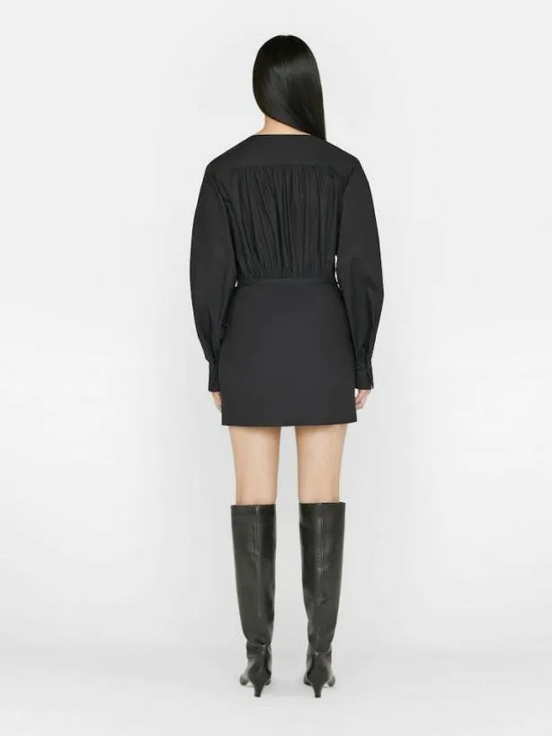 Frame Wrap Mini Dress In Noir Noir Women Dresses and Jumpsuits Frame Wrap Mini Dress In Noir Noir Women Dresses and Jumpsuits