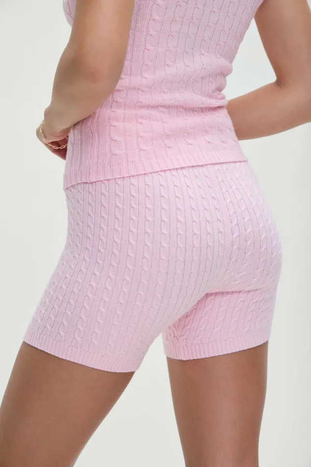 Frankies Bikinis Ariel Knit Shorts Cozy Pink Women Bottoms
