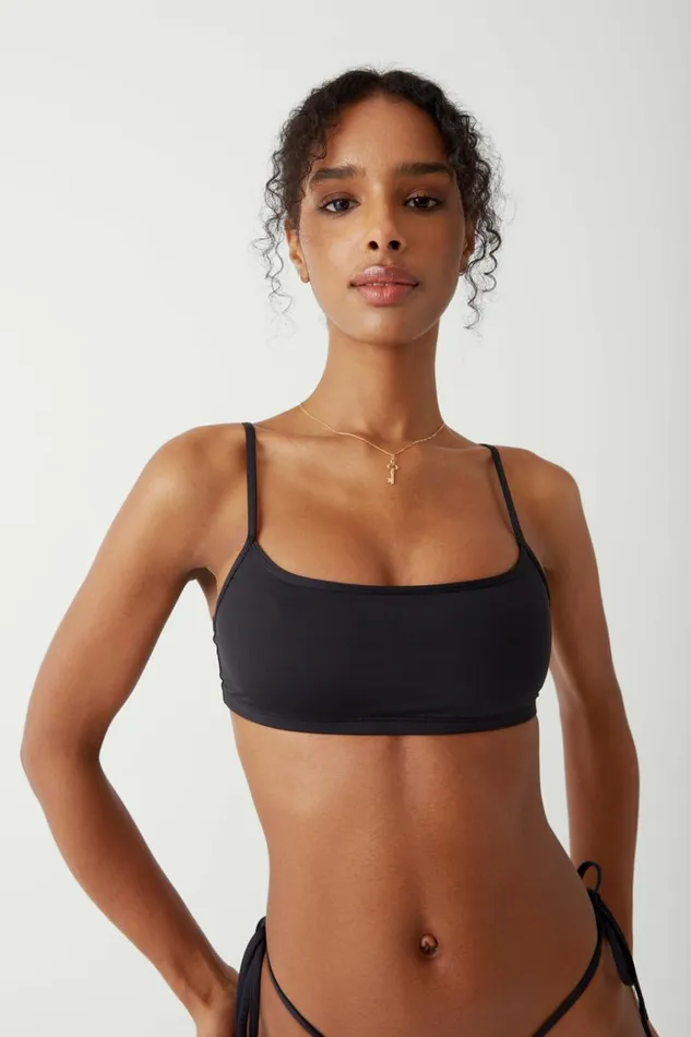 Frankies Bikinis Bay View Bralette Bikini Top Black Women Forever Collection