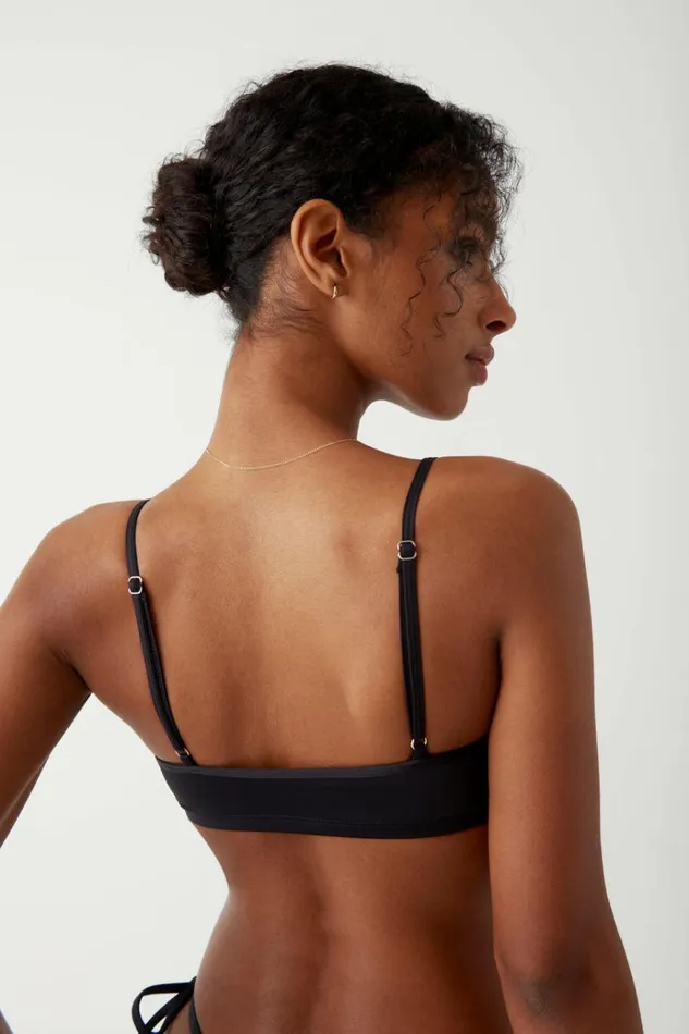 Frankies Bikinis Bay View Bralette Bikini Top Black Women Forever Collection