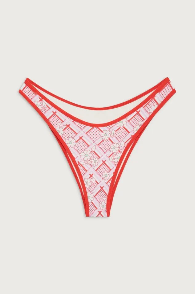 Frankies Bikinis Dove Classic Floral Bikini Bottom Red Rover Women Bikinis