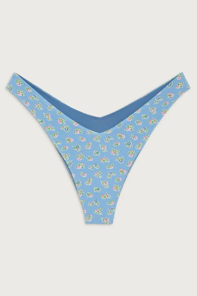 Frankies Bikinis Enzo Cheeky Floral Bikini Bottom Blue Hawaii Women Bikinis
