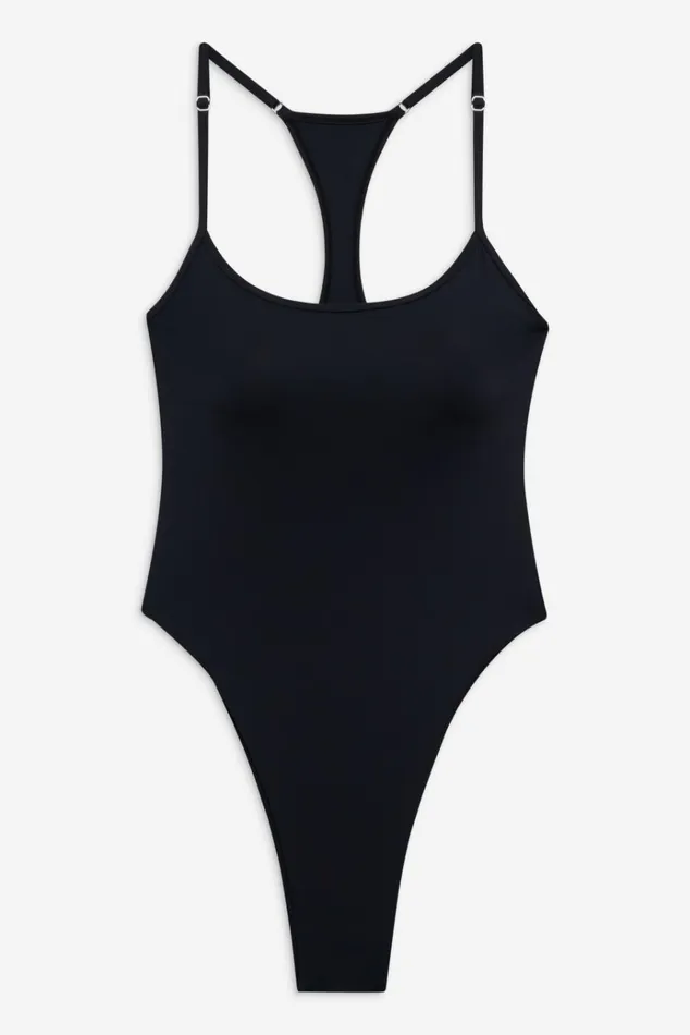 Frankies Bikinis Getaway Cheeky One Piece Swimsuit Black Women One Pieces