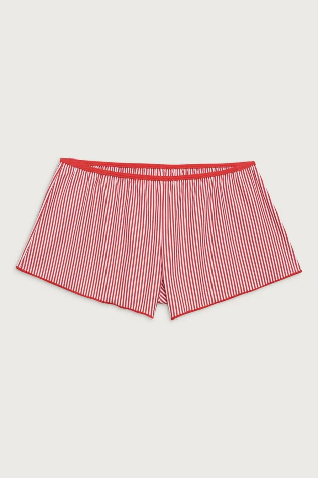 Frankies Bikinis Indio Mini Short Scarlet Stripe Women Bottoms