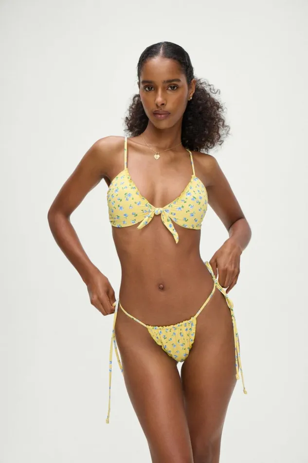 Frankies Bikinis Maison Floral Skimpy Bikini Top Sky Blossom Women Bikinis