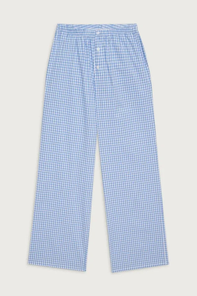 Frankies Bikinis Raleigh Cotton Pant Cloud Gingham Women Matching Sets