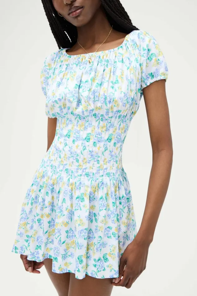 Frankies Bikinis Sadie Mini Dress Coastal Floral Women Dresses