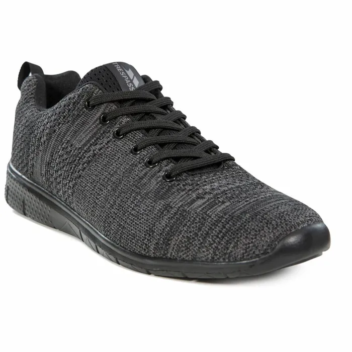 Gardy Memory Foam Trainers Black Men Trespass Casual Shoes