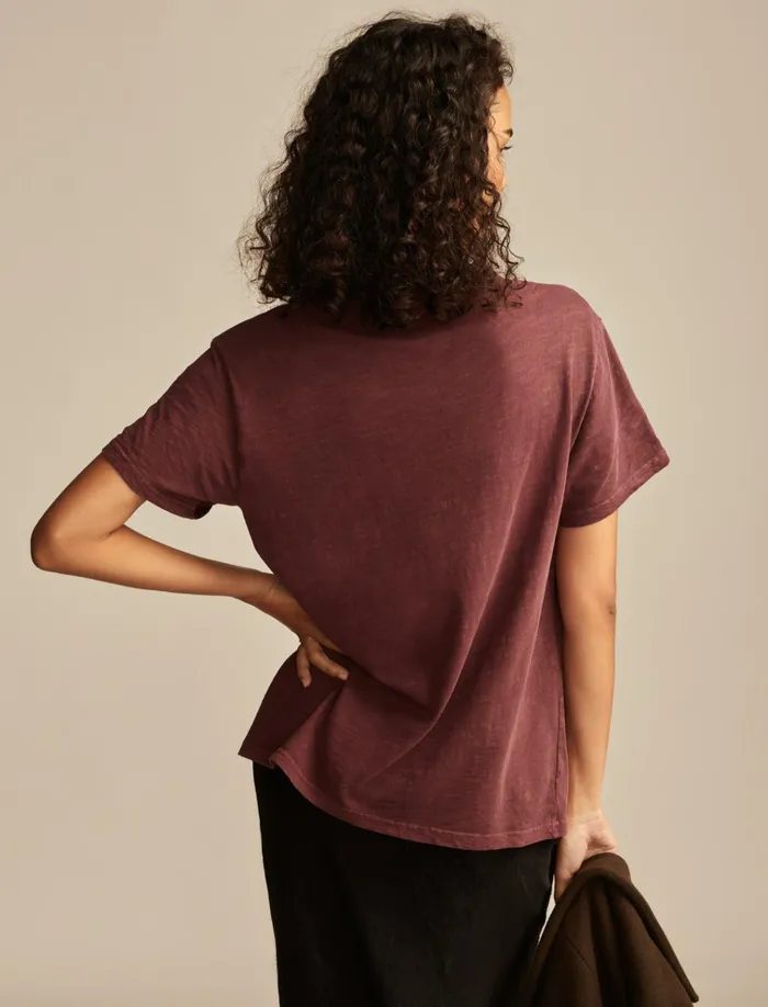 Geometric Mirror Floral Boyfriend Tee Decadent Chocolate Women Lucky Brand Graphic Tees