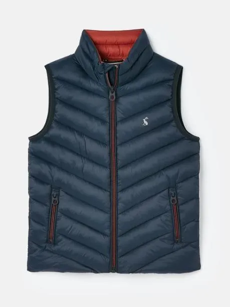 Gilets Boys Joules Navy Blue Showerproof Quilted Gilet