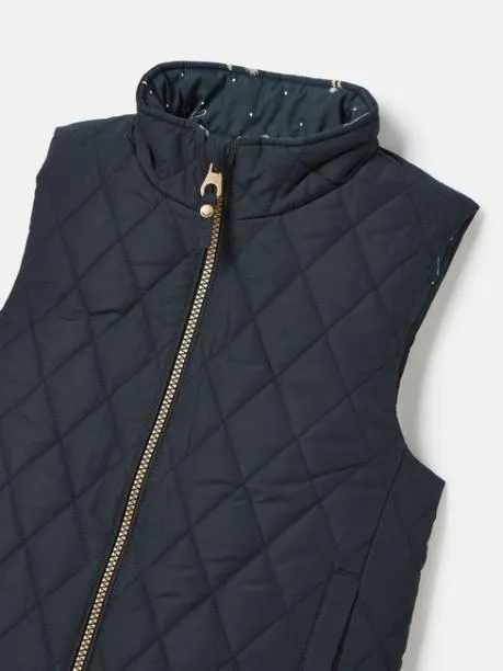 Gilets Girls Joules Navy Blue Showerproof Reversible Gilet