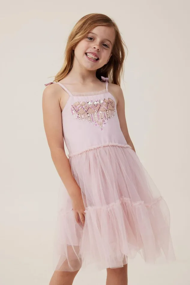 Girls Dresses Cotton On Isabella Dress Up Dress Dusty Pinksparkle