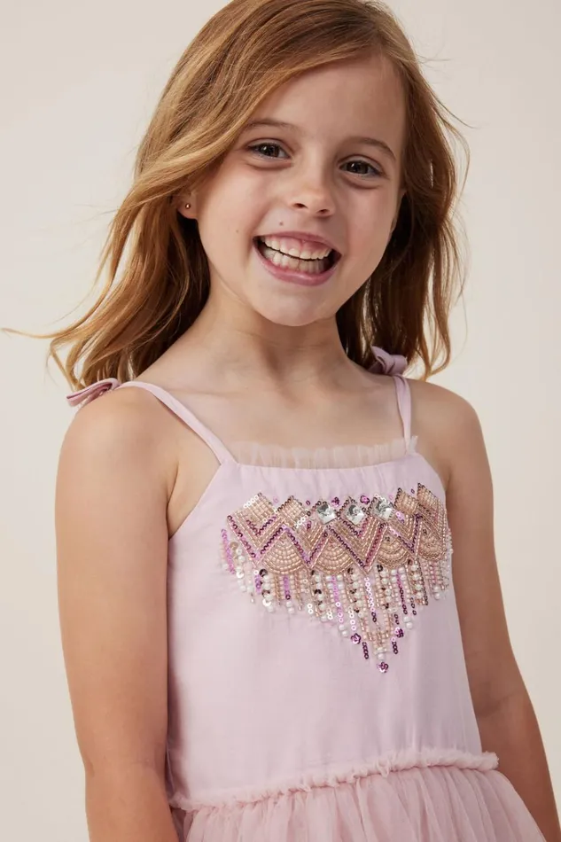 Girls Dresses Cotton On Isabella Dress Up Dress Dusty Pinksparkle
