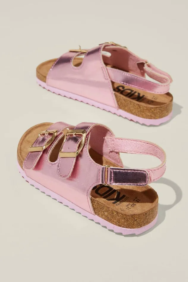 Girls Flats and Sandals Cotton On Theo Sandal Pink Metallic Girls Flats and Sandals Cotton On Theo Sandal Pink Metallic