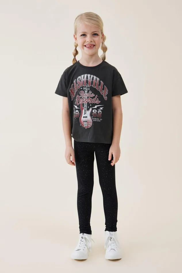 Girls Leggings Pants and Jeans Cotton On Huggie Tights Black Holographic Speckle Girls Leggings Pants and Jeans Cotton On Huggie Tights Black Holographic Speckle
