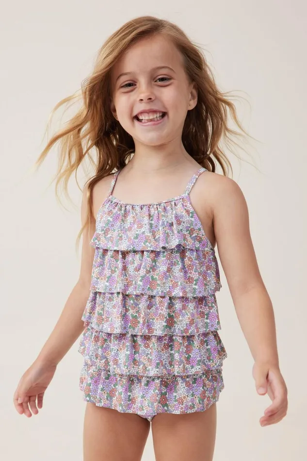 Girls Swimwear Cotton On Pepper One Piece Vanillablaire Ditsy Clay Pigeon