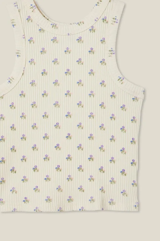 Girls Tops and TShirts Cotton On Eleanor Tank Dark Vanillabonnie Ditsy Girls Tops and TShirts Cotton On Eleanor Tank Dark Vanillabonnie Ditsy
