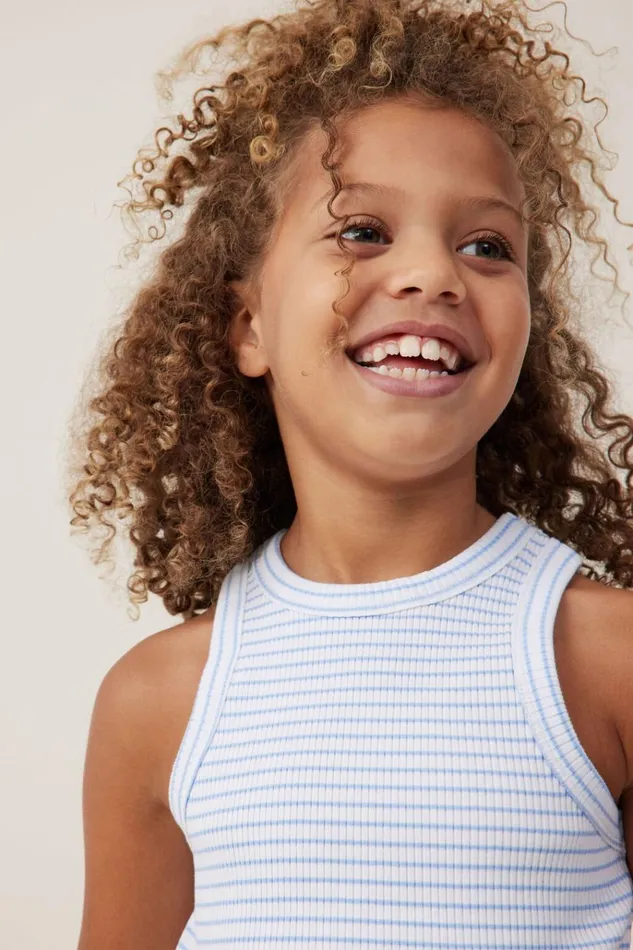 Girls Tops and TShirts Cotton On Eleanor Tank Whitedusk Blue Stripe Rib Girls Tops and TShirts Cotton On Eleanor Tank Whitedusk Blue Stripe Rib