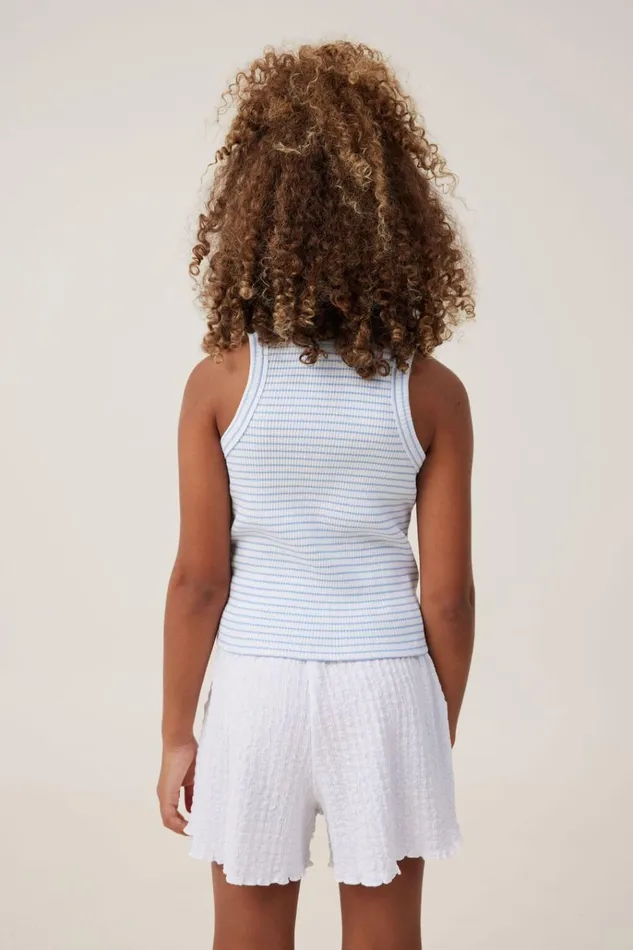 Girls Tops and TShirts Cotton On Eleanor Tank Whitedusk Blue Stripe Rib Girls Tops and TShirts Cotton On Eleanor Tank Whitedusk Blue Stripe Rib