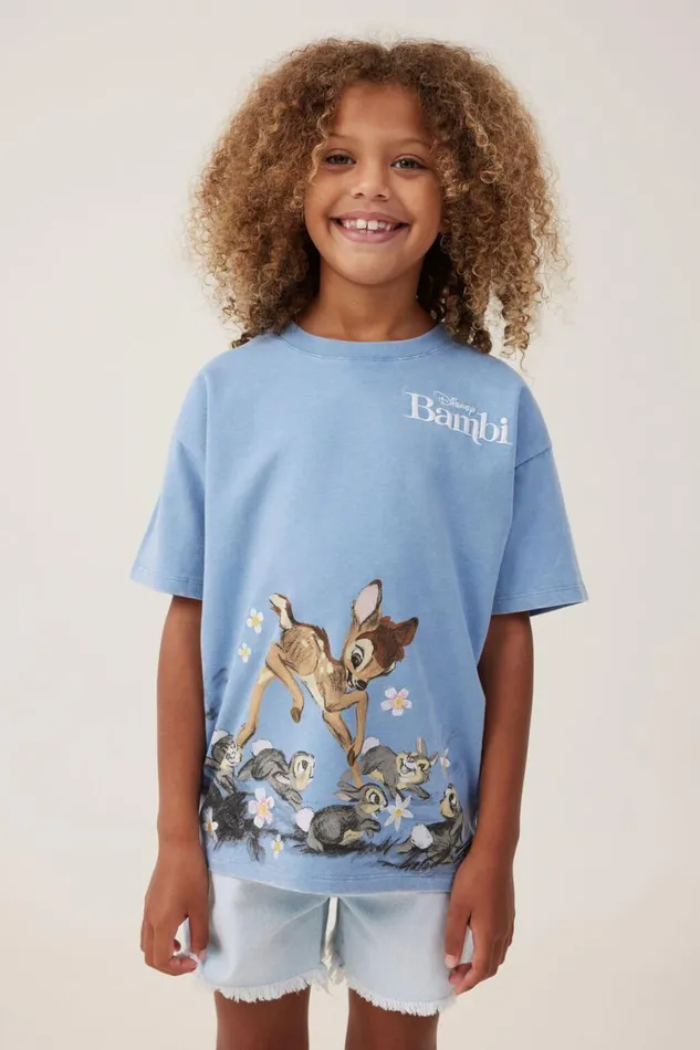 Girls Tops and TShirts Cotton On License Drop Shoulder Short Sleeve Tee Lcn Dis Bambidusty Blue Girls Tops and TShirts Cotton On License Drop Shoulder Short Sleeve Tee Lcn Dis Bambidusty Blue