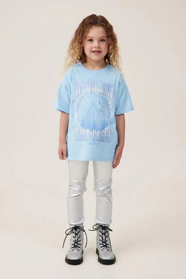 Girls Tops and TShirts Cotton On License Drop Shoulder Short Sleeve Tee Lcn Dis Elsa Strong Girlsky Haze Girls Tops and TShirts Cotton On License Drop Shoulder Short Sleeve Tee Lcn Dis Elsa Strong Girlsky Haze