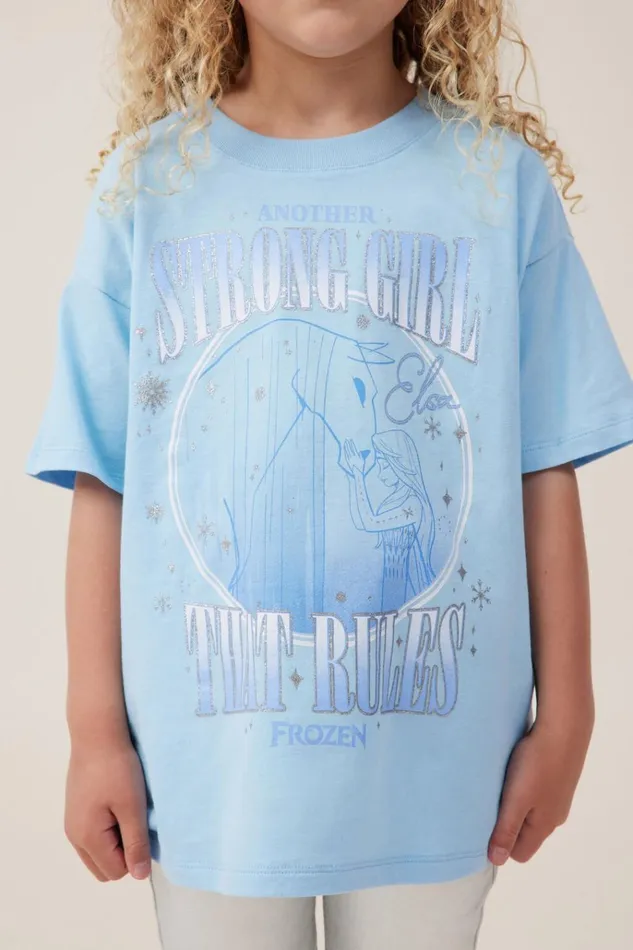 Girls Tops and TShirts Cotton On License Drop Shoulder Short Sleeve Tee Lcn Dis Elsa Strong Girlsky Haze Girls Tops and TShirts Cotton On License Drop Shoulder Short Sleeve Tee Lcn Dis Elsa Strong Girlsky Haze