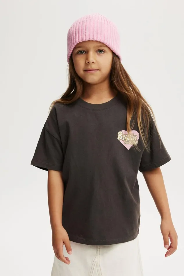 Girls Tops and TShirts Cotton On License Drop Shoulder Short Sleeve Tee Lcn Mat Barbie Bestiesphantom Girls Tops and TShirts Cotton On License Drop Shoulder Short Sleeve Tee Lcn Mat Barbie Bestiesphantom
