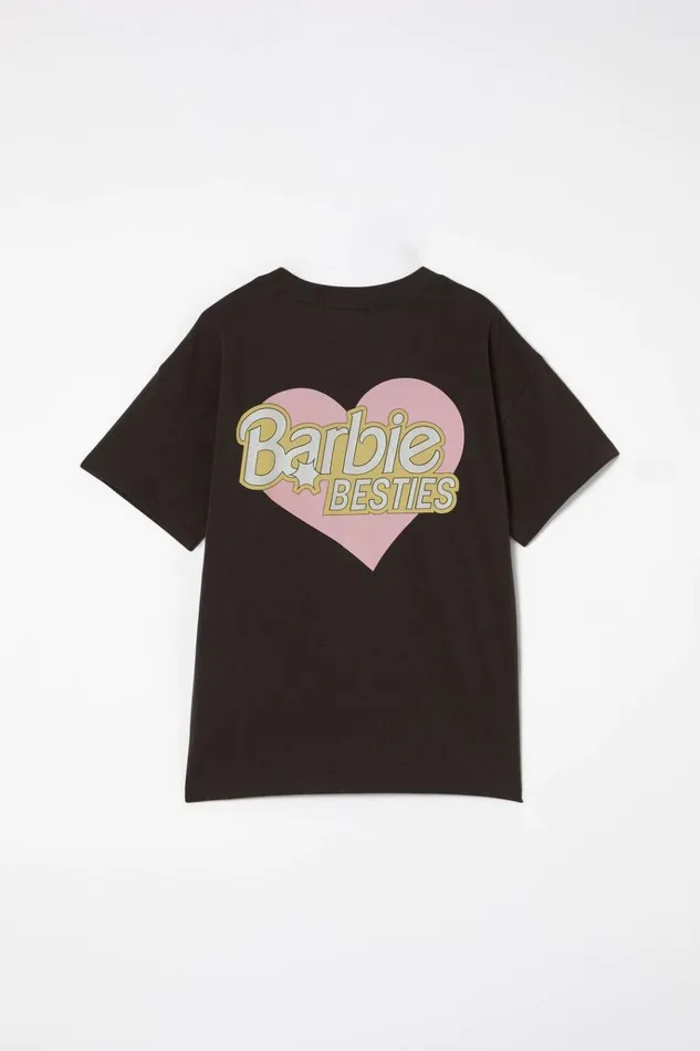 Girls Tops and TShirts Cotton On License Drop Shoulder Short Sleeve Tee Lcn Mat Barbie Bestiesphantom Girls Tops and TShirts Cotton On License Drop Shoulder Short Sleeve Tee Lcn Mat Barbie Bestiesphantom