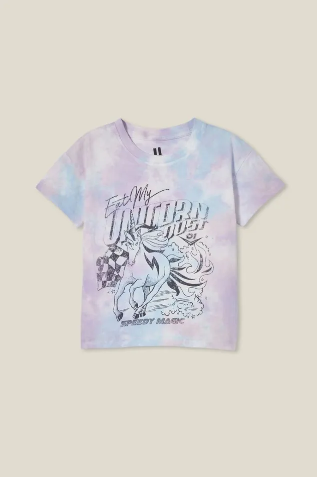 Girls Tops and TShirts Cotton On Poppy Short Sleeve Print Tee Blush Pink Tie Dyeeat My Unicorn Dust Girls Tops and TShirts Cotton On Poppy Short Sleeve Print Tee Blush Pink Tie Dyeeat My Unicorn Dust