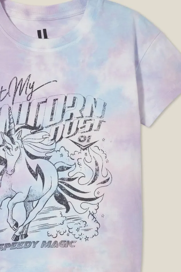 Girls Tops and TShirts Cotton On Poppy Short Sleeve Print Tee Blush Pink Tie Dyeeat My Unicorn Dust Girls Tops and TShirts Cotton On Poppy Short Sleeve Print Tee Blush Pink Tie Dyeeat My Unicorn Dust