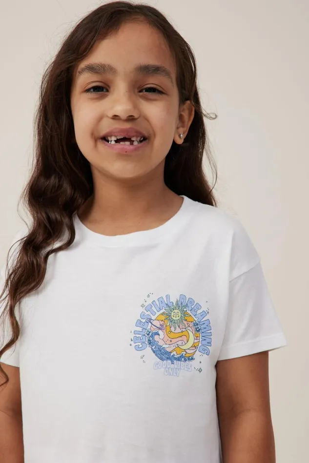 Girls Tops and TShirts Cotton On Poppy Short Sleeve Print Tee Vanillacelestial Dreamer Girls Tops and TShirts Cotton On Poppy Short Sleeve Print Tee Vanillacelestial Dreamer